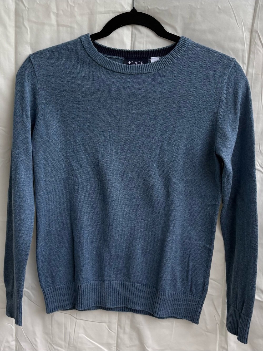 Children’s Place Kids, Boy Crewneck Sweater in Dusty Blue, Size M. 7/8.